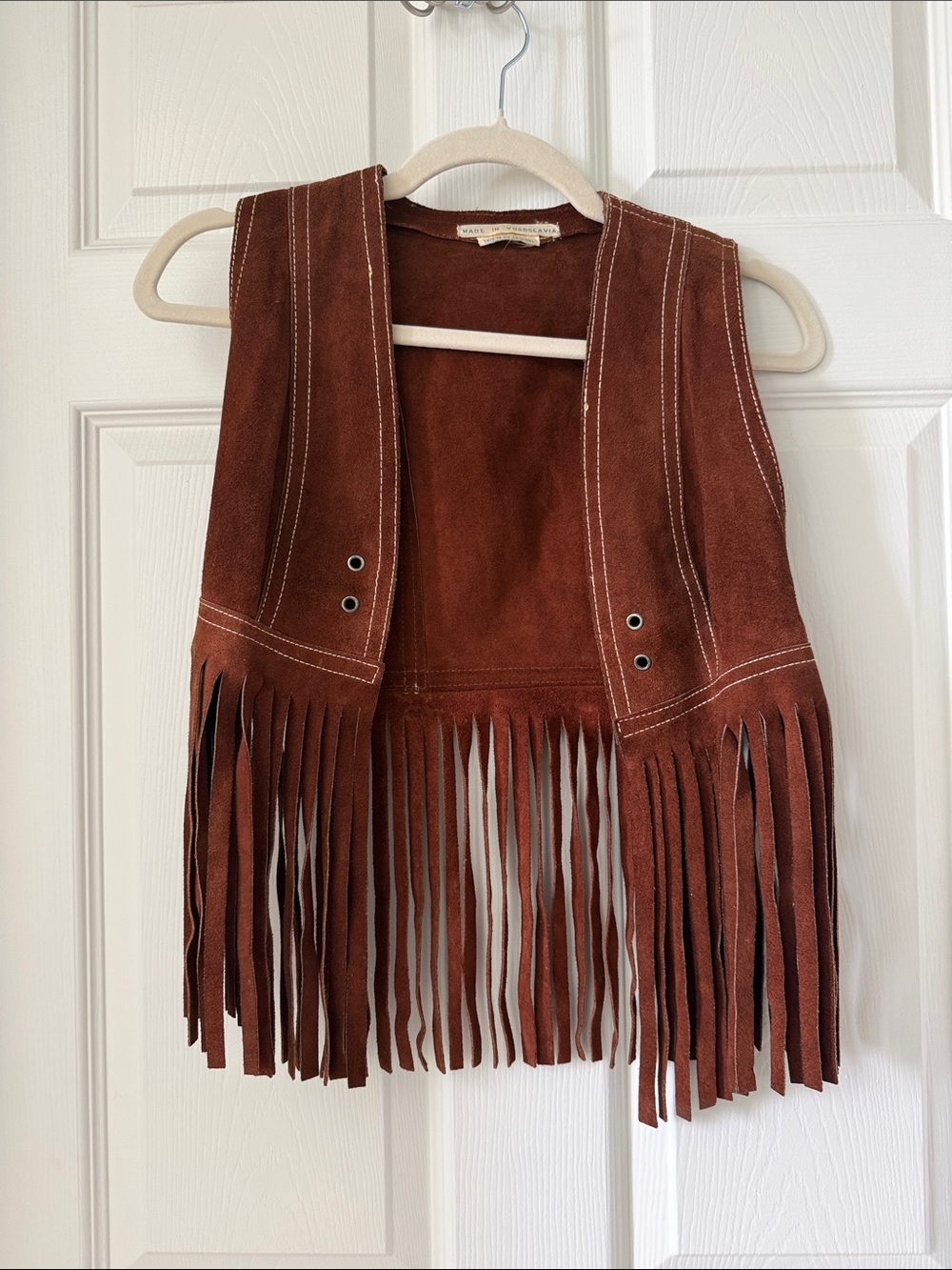 Vintage Original Brown Suede Fringe Vest